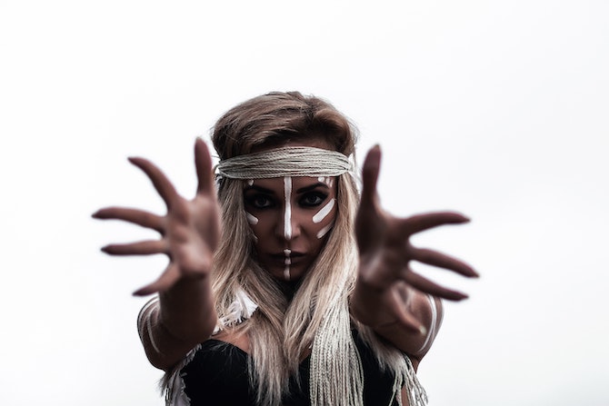 woman with a painted face